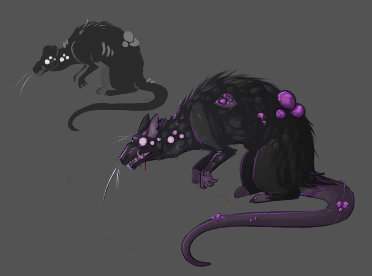 Final concept for the rat enemy